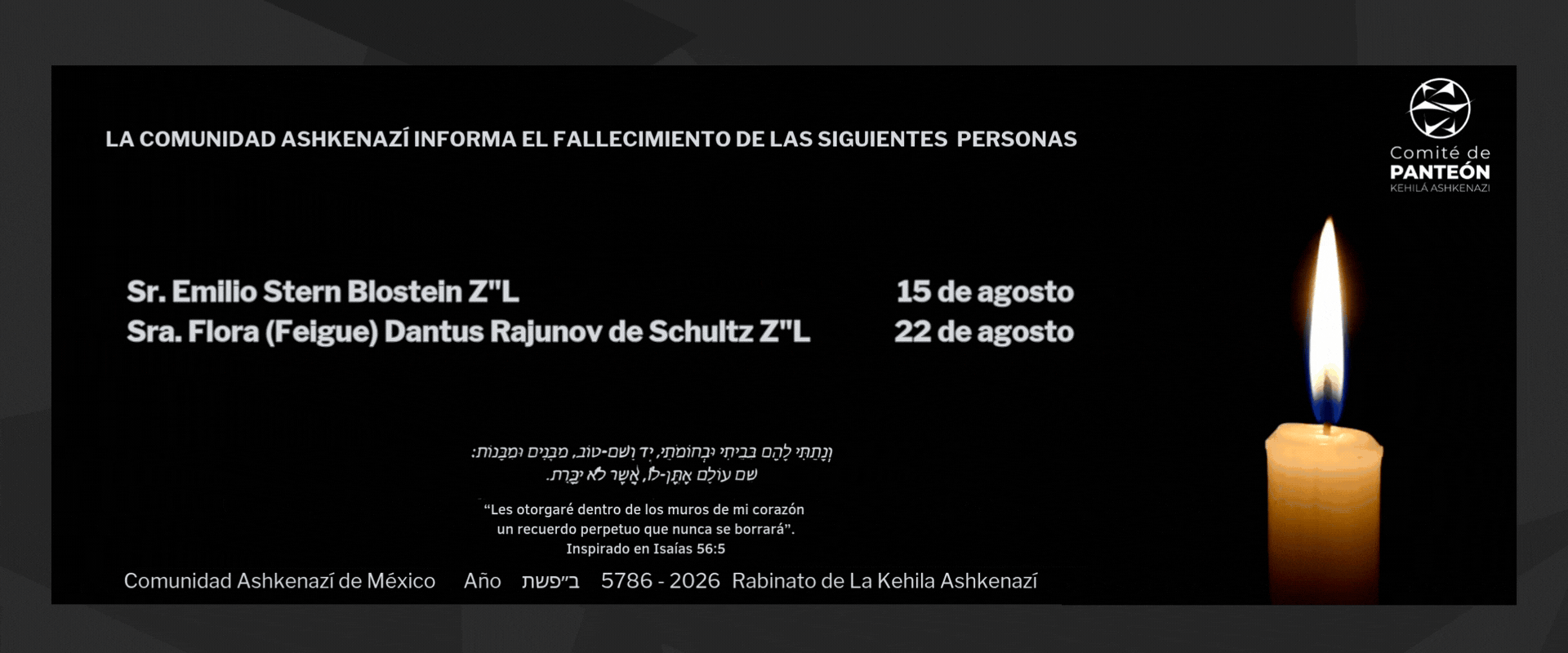 Fallecidos de la semana