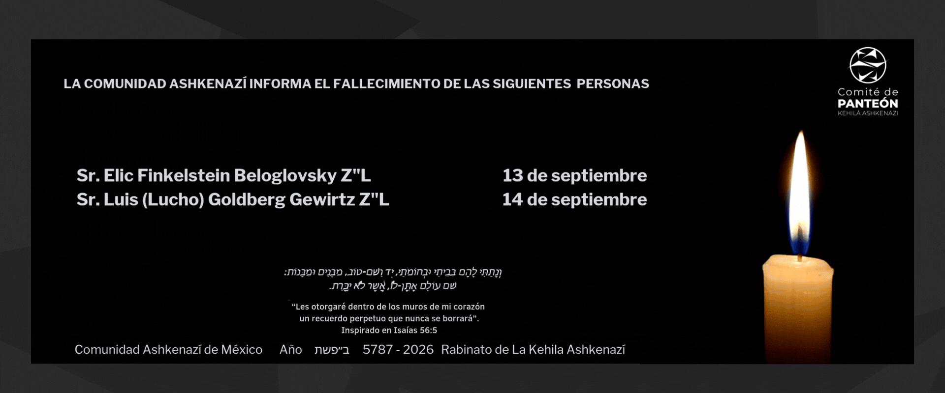 Fallecidos de la semana